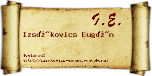 Izsákovics Eugén névjegykártya